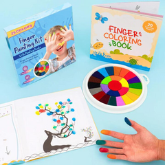 Creative Finger Paint Kit (1x Painting Pad + x2 Coloring Books)